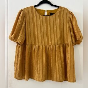 Gorgeous golden yellow color blouse size XL (J114)